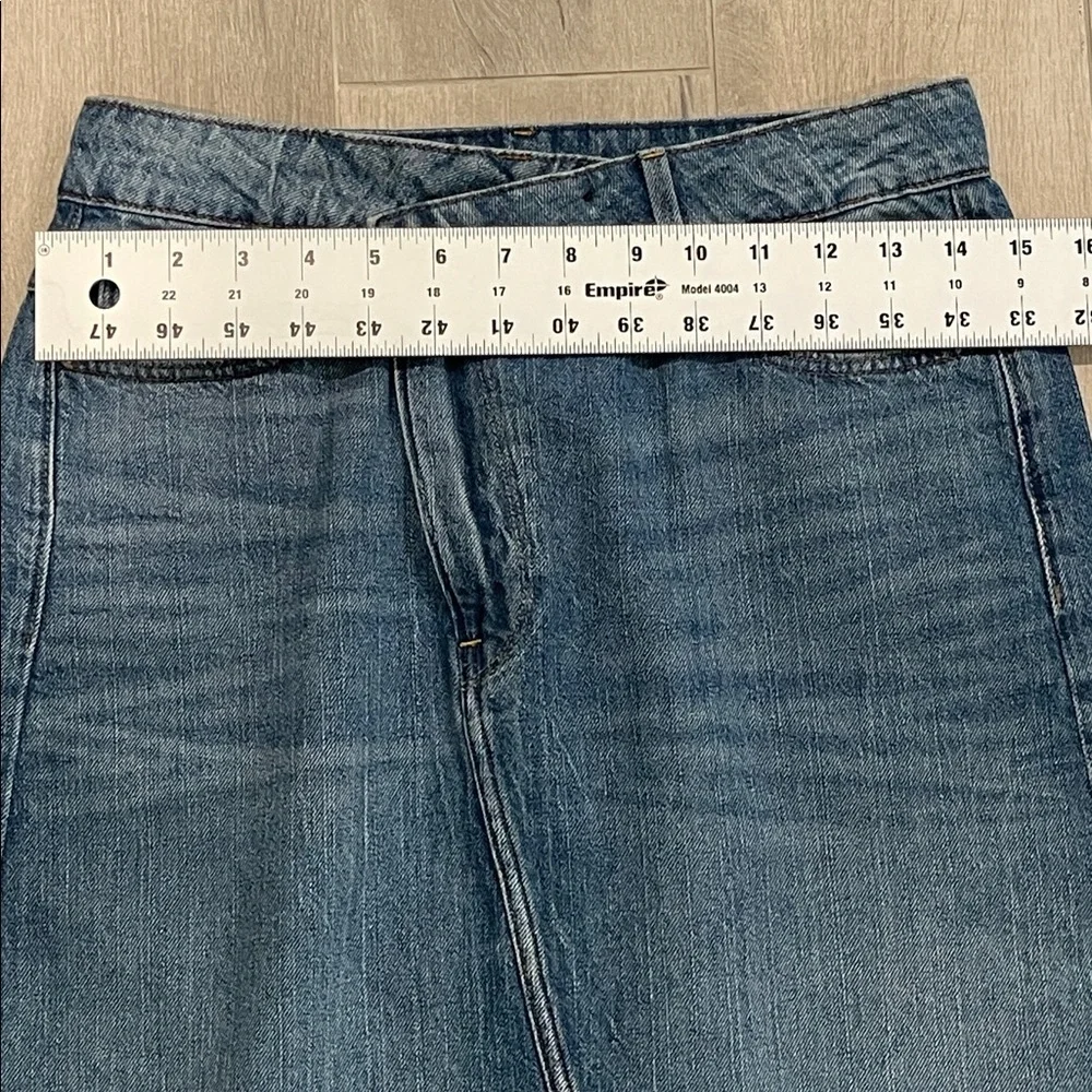 G-Star Raw Joci Ripped Edge Denim Midi Skirt Size 27